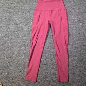 Beyond Yoga Leggings Women XS Pink High Waisted Side Pockets Gym SoftAthleisure